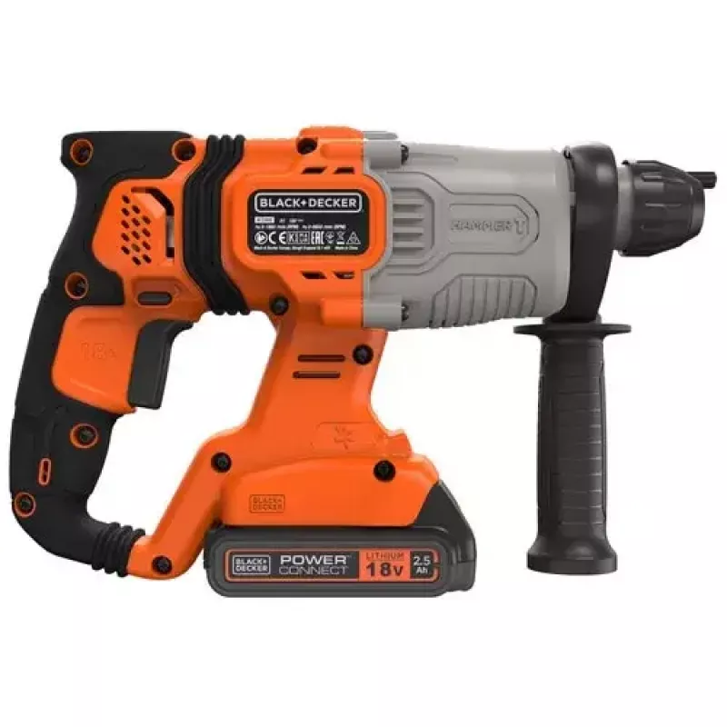 Grąžtinis plaktukas Black & Decker BCD900E2K-QW 1880 aps/min SDS Plus, 2,5 Ah baterija