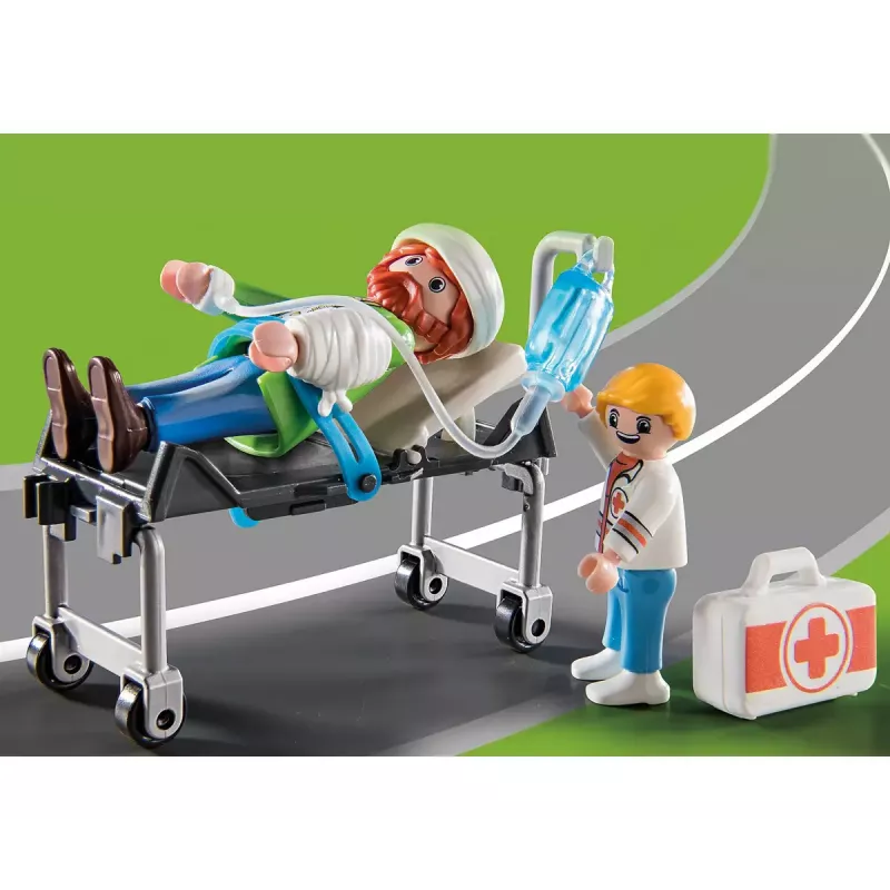 PLAYMOBIL Duck On Call 70913 žaislinis automobilis su antis ir miesto komplektu, įvairiaspalvis
