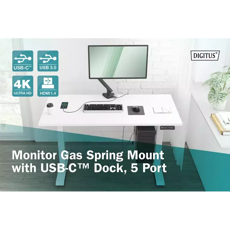 Monitorio laikiklis Digitus DA-90405 su dokovimo stotele