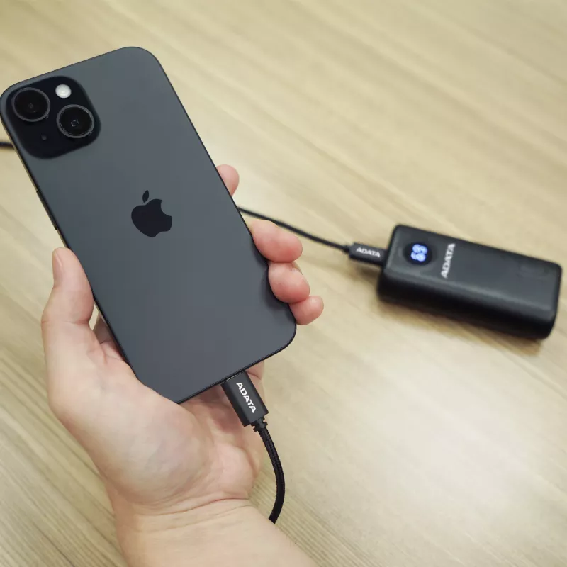 USB-C į USB-C laidas ADATA CACC-200PN-BK, USB 2.0, 2 m, juodas