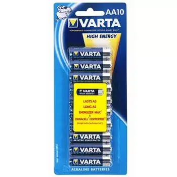 Vienkartinė baterija Varta High Energy AA 10 vnt. pakuotė