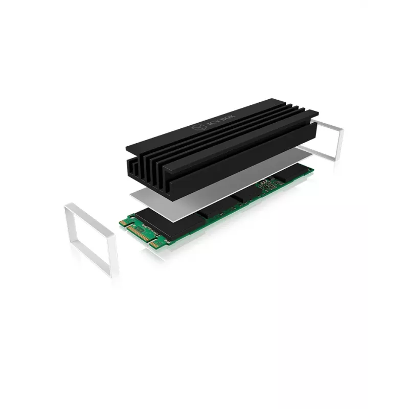 ICY BOX IB-M2HS-70 aušintuvas/radiatorius M.2 SSD – juodas, 1 vnt.