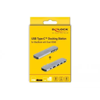 Docking stotelė DeLOCK Docking Station for MacBook Dual HDMI 4K PD Hub