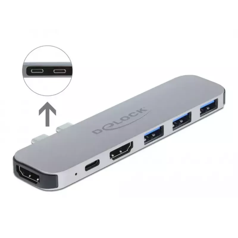 Docking stotelė DeLOCK Docking Station for MacBook Dual HDMI 4K PD Hub