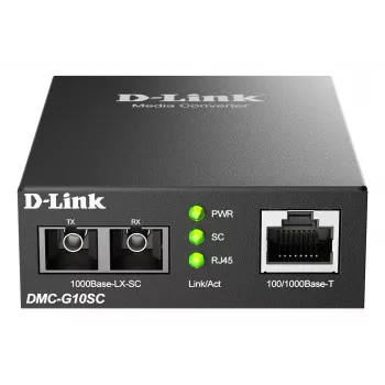 Medijos keitiklis D-Link DMC-G10SC/E 100/1000BaseT į 1000BaseLX SC šviesolaidį