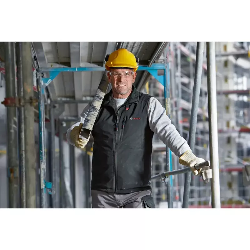 Šildoma liemenė Bosch GHV 12+18V XA Professional, 3XL, juoda, su įkrovikliu ir akumuliatoriumi