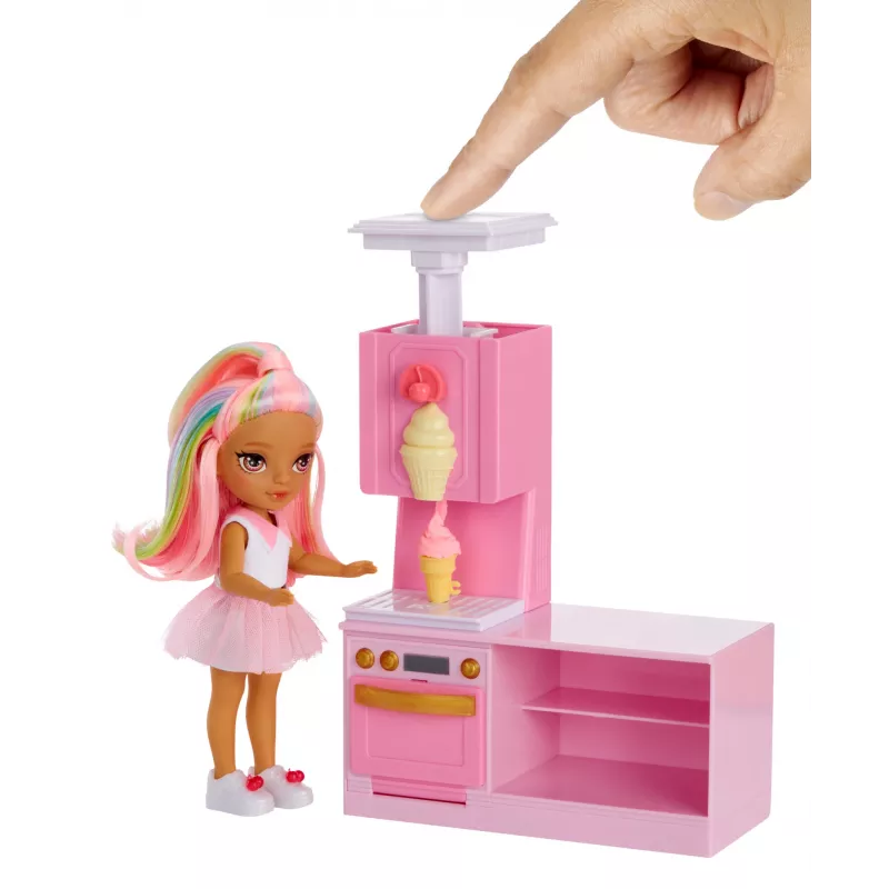 Rainbow High Mažoji Desertinė su Kandy Playset, Mados lėlė, Mergaitėms, 4 m., 140 mm, Įvairiaspalvė