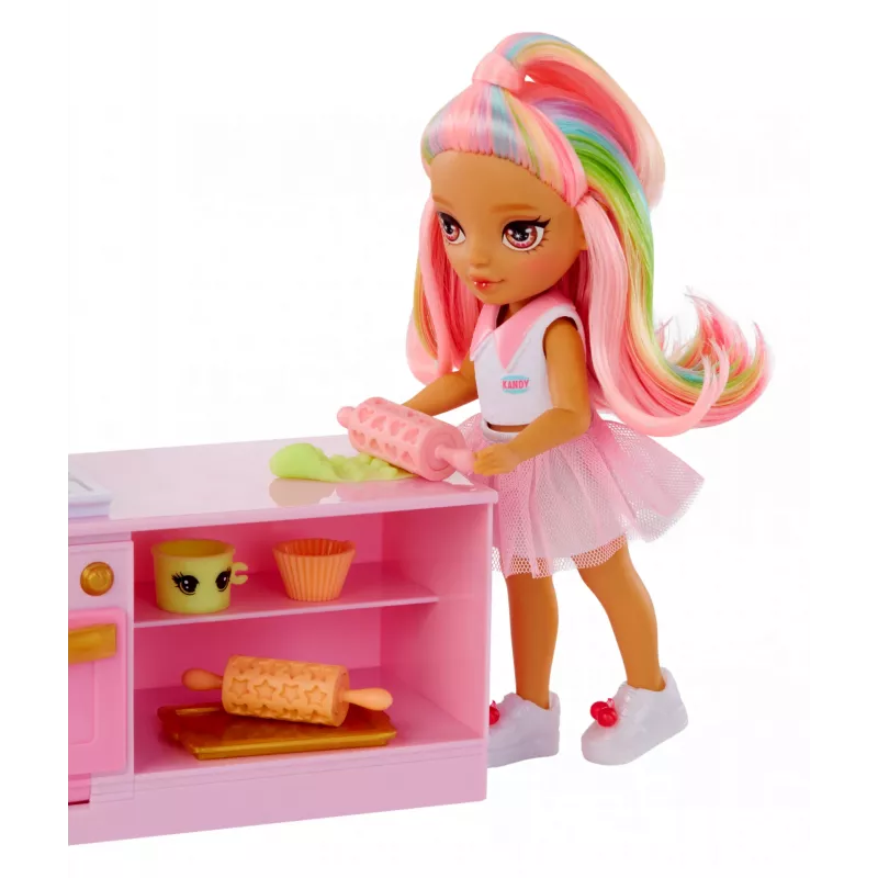 Rainbow High Mažoji Desertinė su Kandy Playset, Mados lėlė, Mergaitėms, 4 m., 140 mm, Įvairiaspalvė