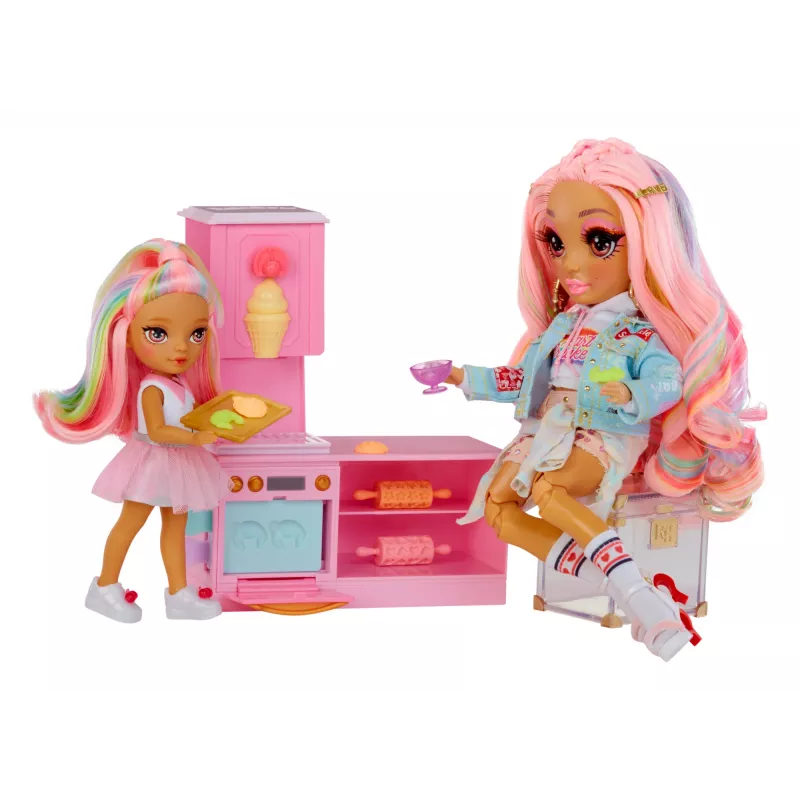 Rainbow High Mažoji Desertinė su Kandy Playset, Mados lėlė, Mergaitėms, 4 m., 140 mm, Įvairiaspalvė