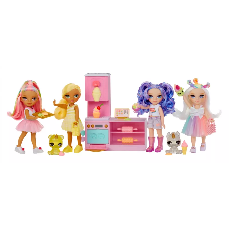 Rainbow High Mažoji Desertinė su Kandy Playset, Mados lėlė, Mergaitėms, 4 m., 140 mm, Įvairiaspalvė