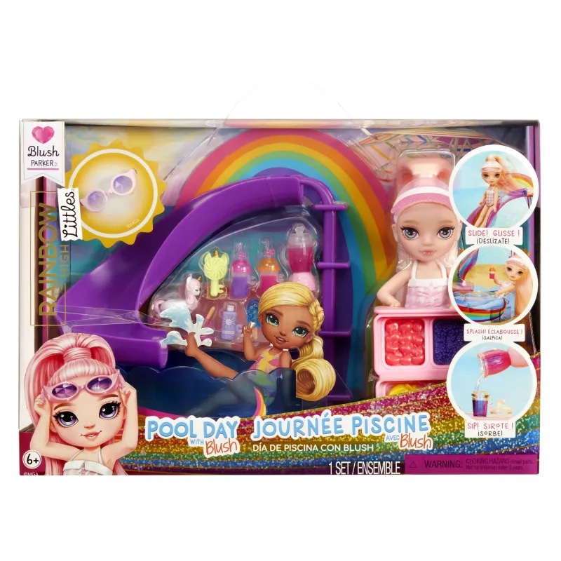 Rainbow High Little Pool Day with Blush 522249-EUC žaidimo rinkinys su figūrėle, vaikams nuo 6 metų