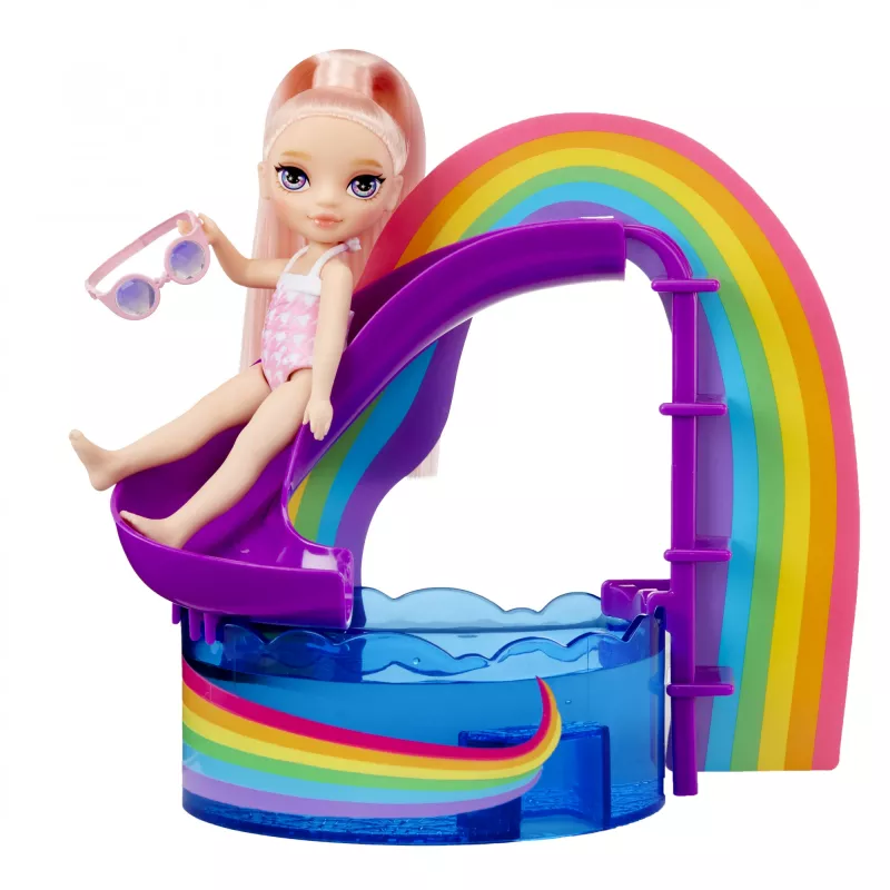 Rainbow High Little Pool Day with Blush 522249-EUC žaidimo rinkinys su figūrėle, vaikams nuo 6 metų