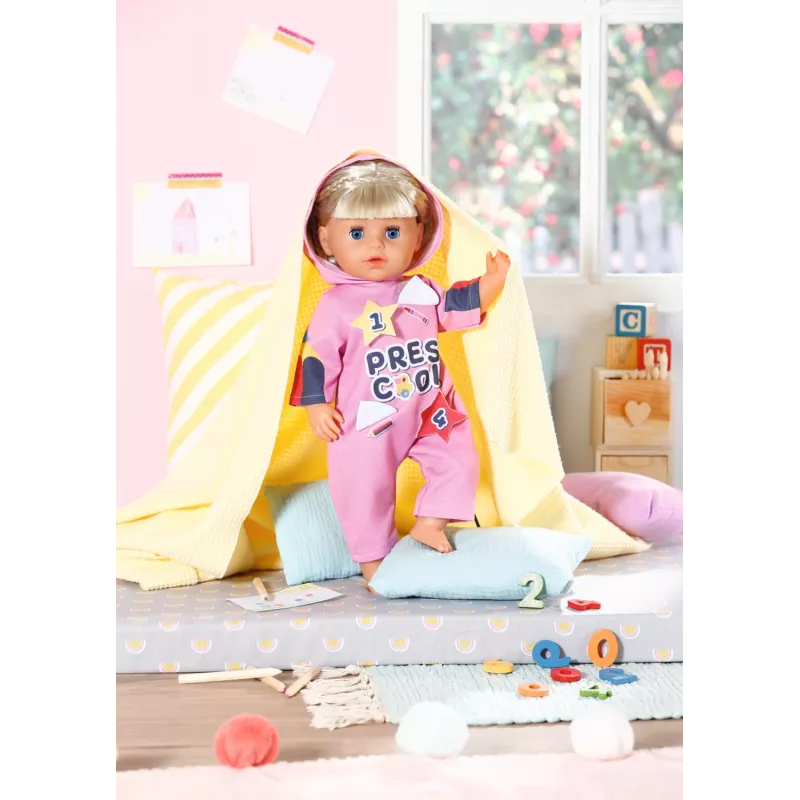 BABY born Kindergarten Romper+Badges – kombinezonas lėlei su ženkliukais, 2 metai, 55 g