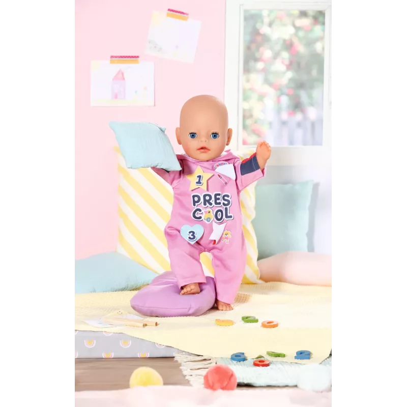 BABY born Kindergarten Romper+Badges – kombinezonas lėlei su ženkliukais, 2 metai, 55 g