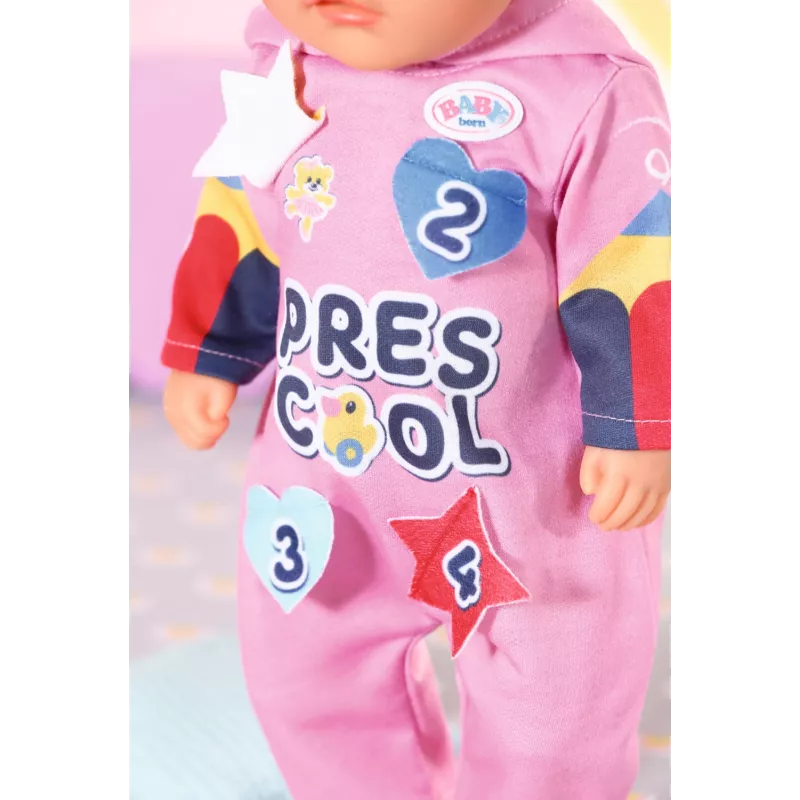 BABY born Kindergarten Romper+Badges – kombinezonas lėlei su ženkliukais, 2 metai, 55 g