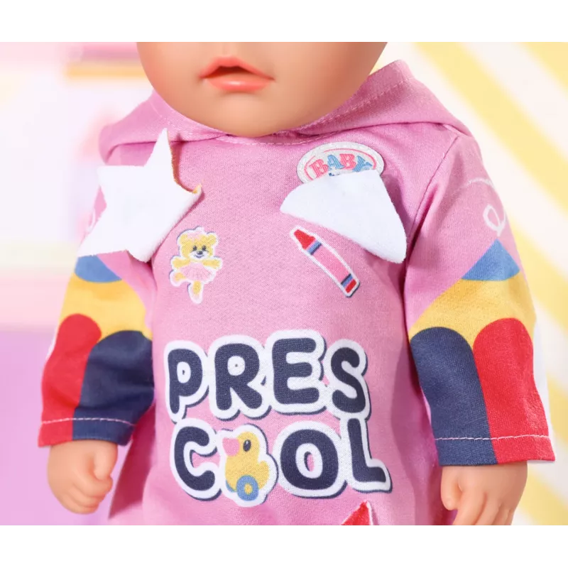 BABY born Kindergarten Romper+Badges – kombinezonas lėlei su ženkliukais, 2 metai, 55 g