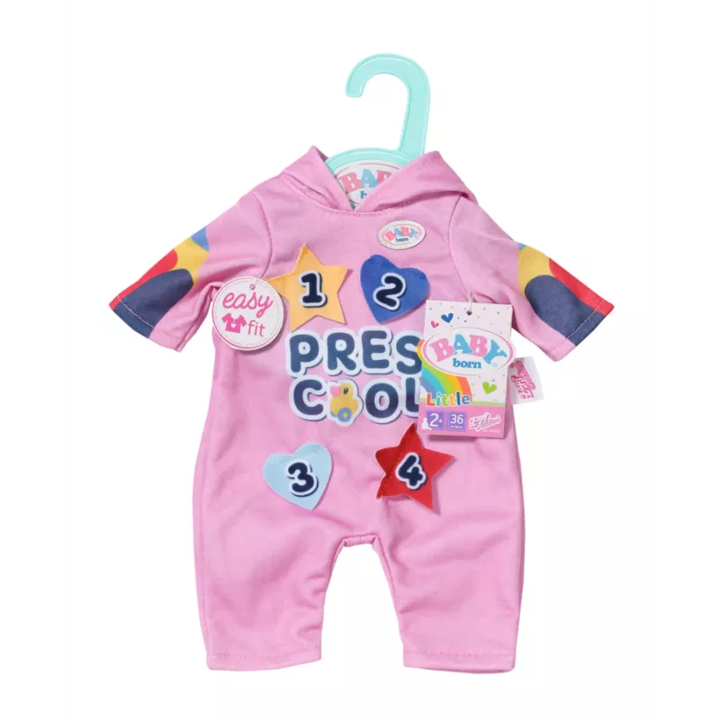 BABY born Kindergarten Romper+Badges – kombinezonas lėlei su ženkliukais, 2 metai, 55 g