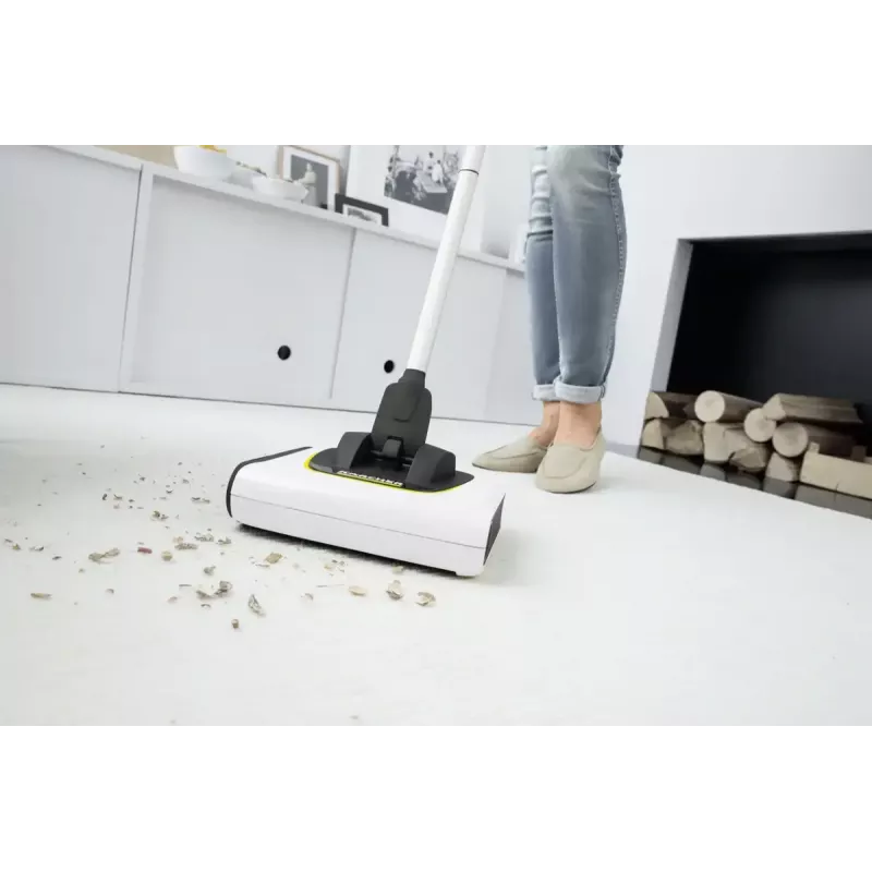 Kärcher KB 5 1.258-050.0 akumuliatorinė elektrinė šluota, be dulkių maišelio, 0,37 l talpa, juodai balta
