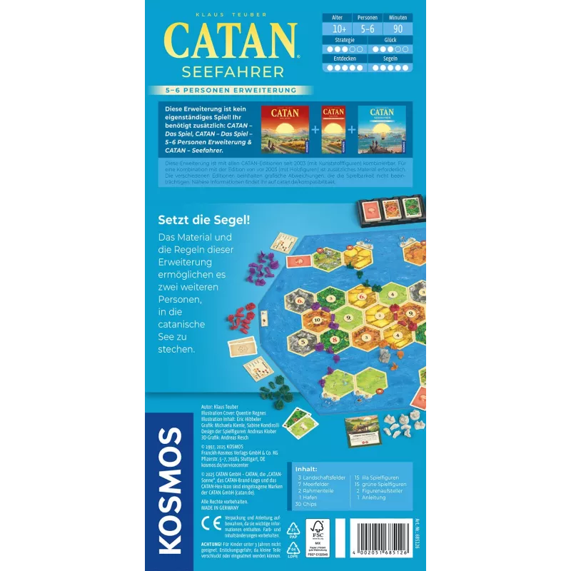 Kosmos 685126 CATAN - Seefahrer 5-6 žaidėjų stalo žaidimo priedas, 5–6 žaidėjai, 120 min., nuo 10 m.