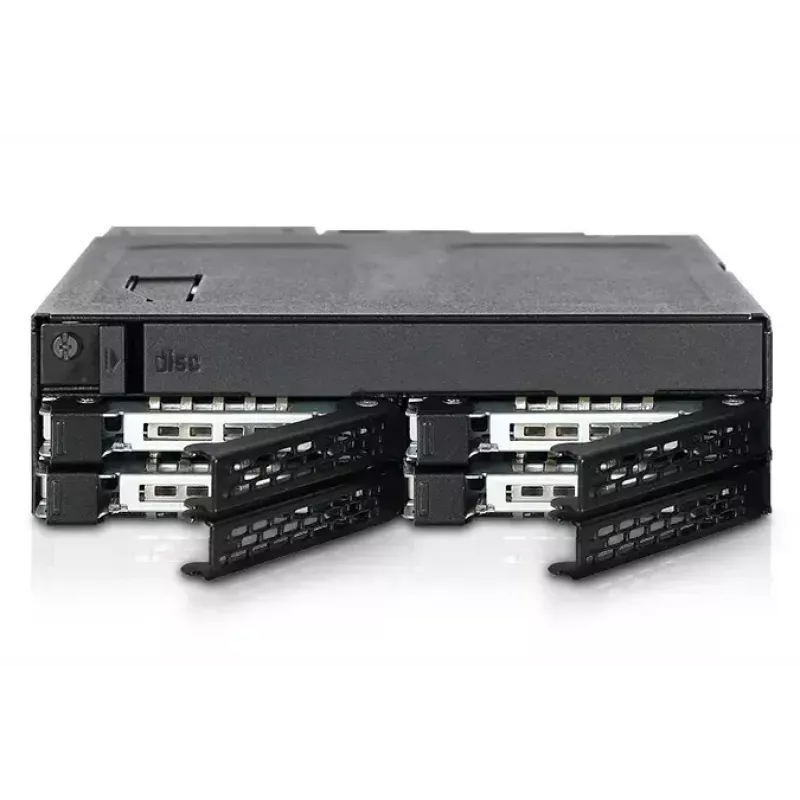 Icy Dock MB604SPO-B Juodas – 4x 2,5 inch karštai keičiamų diskų skyrius su optiniu įrenginiu 5,25 inch lizde