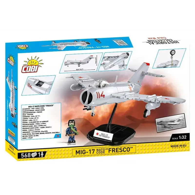 Konstruktorius Cobi MiG-17 NATO kodas Fresco modelis 5823 – plytelių rinkinys iš Cobi