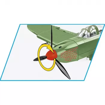 Konstruktorius Cobi Bell P-39Q Airacobra Alyvuogė Žalia – lėktuvo modelis iš kaladėlių
