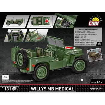 Konstruktorius COBI Willys MB Medical 1131 detalė, nuo 10 metų