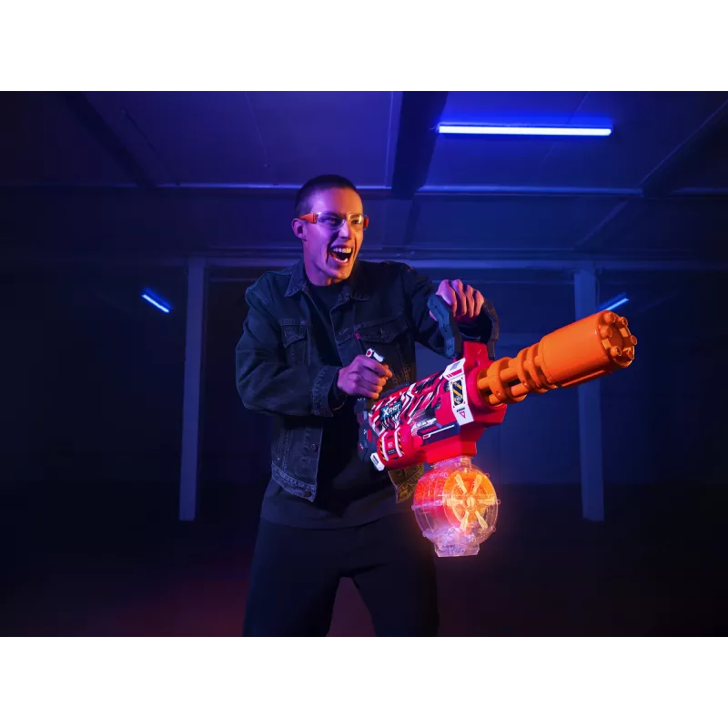 Gel blaster ZURU XSHOT Hyper Gel Gattlin Blaster – motorizuotas greitašaudis žaislinis ginklas su besisukančiu vamzdžiu