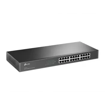 TP-Link 24 prievadų 10/100Mbps tinklo jungiklis, nevaldomas, Fast Ethernet, pilnas dupleksas, montuojamas į stelažą, 1U