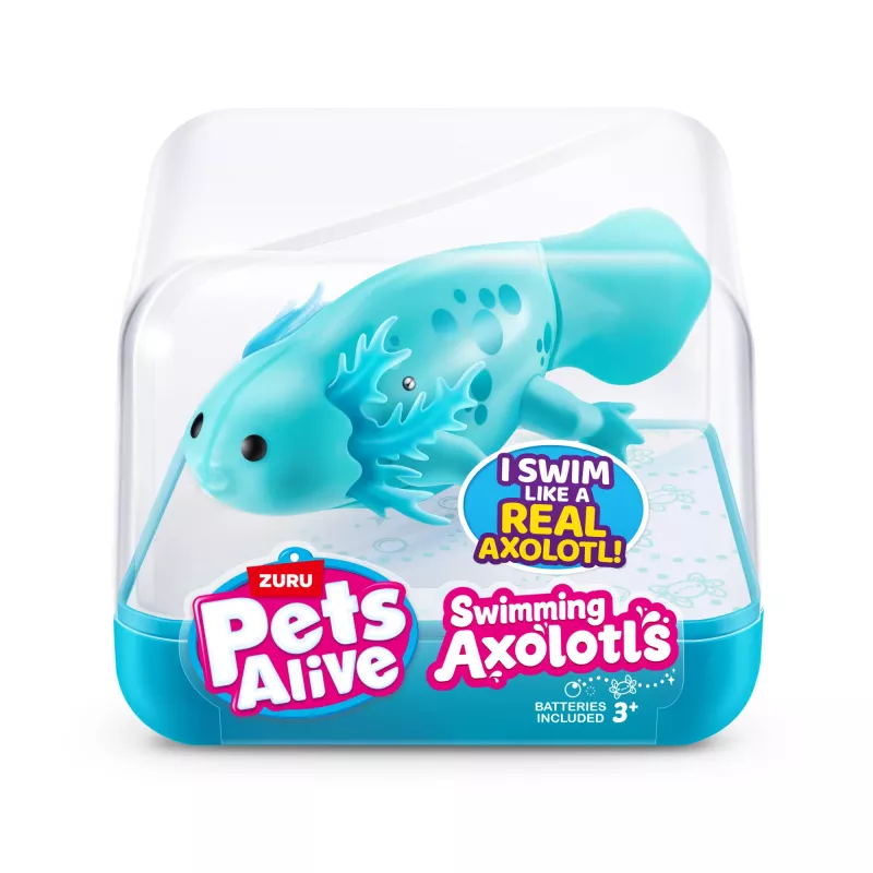 Minkštas žaislas Zuru Pets Alive Swimming Axolotls pliušinis aksolotlis, žaislinės katės dydis, modelis 9556UQ1