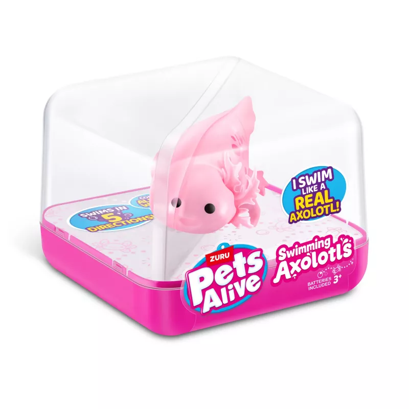 Minkštas žaislas Zuru Pets Alive Swimming Axolotls pliušinis aksolotlis, žaislinės katės dydis, modelis 9556UQ1