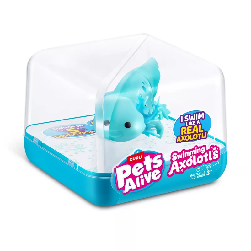 Minkštas žaislas Zuru Pets Alive Swimming Axolotls pliušinis aksolotlis, žaislinės katės dydis, modelis 9556UQ1