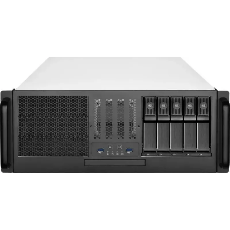 SILVERSTONE SST-RM41-H08 1U serverio korpusas 8 lizdų 19 colių stovo dėžė