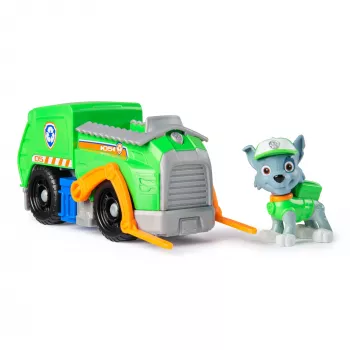 PAW Patrol Rocky šiukšliavežis su figūrėle, žaislinis automobilis