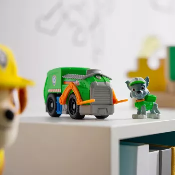 PAW Patrol Rocky šiukšliavežis su figūrėle, žaislinis automobilis