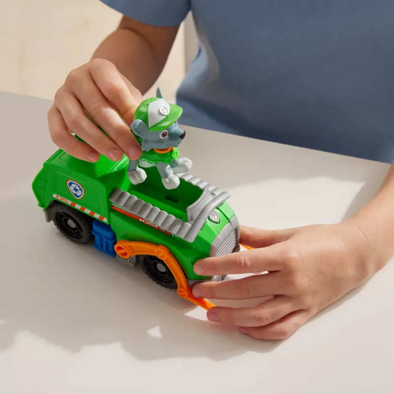 PAW Patrol Rocky šiukšliavežis su figūrėle, žaislinis automobilis
