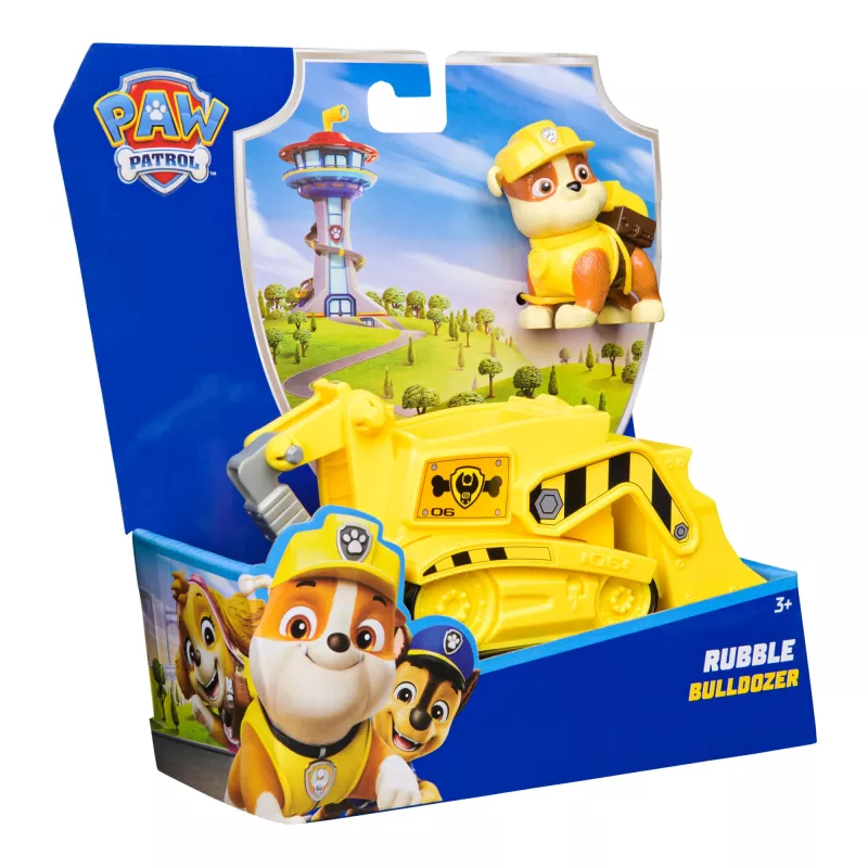Paw Patrol Rubble'o buldozeris su figūrėle, tvarus žaislas 3+