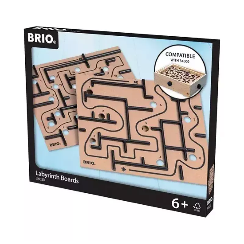 Medinis labirintas Ravensburger BRIO Labyrinth Boards, juodas, 273×228×9 mm, nuo 6 metų