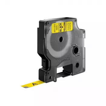 DYMO Authentic D1 etiketės | Juodas spaudinys ant geltonos juostos | 9 mm x 7 m | Lipnios etiketės LabelManager žymekliams | Pagaminta Europoje
