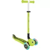 Paspirtukas GLOBBER Go-Up Active Lights — reguliuojamas aukštis, LED šviesos, žalsvai geltona