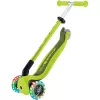 Paspirtukas GLOBBER Go-Up Active Lights — reguliuojamas aukštis, LED šviesos, žalsvai geltona