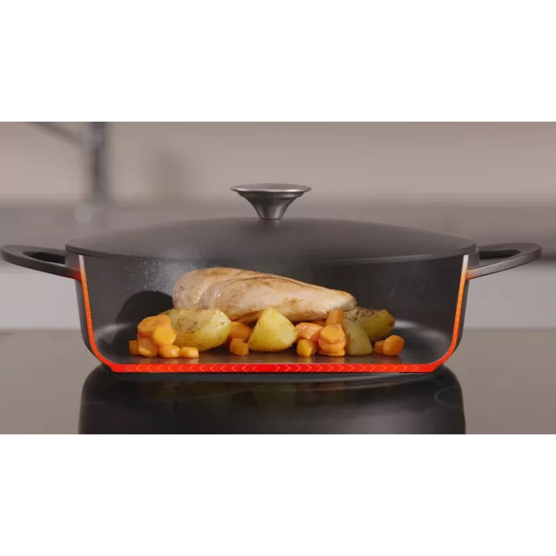 Keptuvė Tefal Trattoria E2187274 apvali juoda aliumininė 28 cm