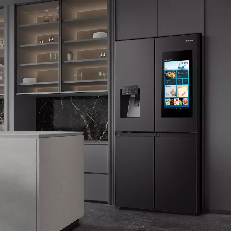 Šaldytuvas Hisense Cross door RQ760N4IFE – Laisvai pastatomas, daugiaduris, 577 L talpa, juodos spalvos
