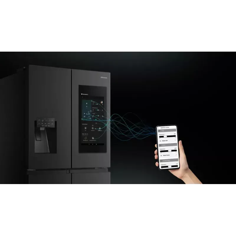 Šaldytuvas Hisense Cross door RQ760N4IFE – Laisvai pastatomas, daugiaduris, 577 L talpa, juodos spalvos