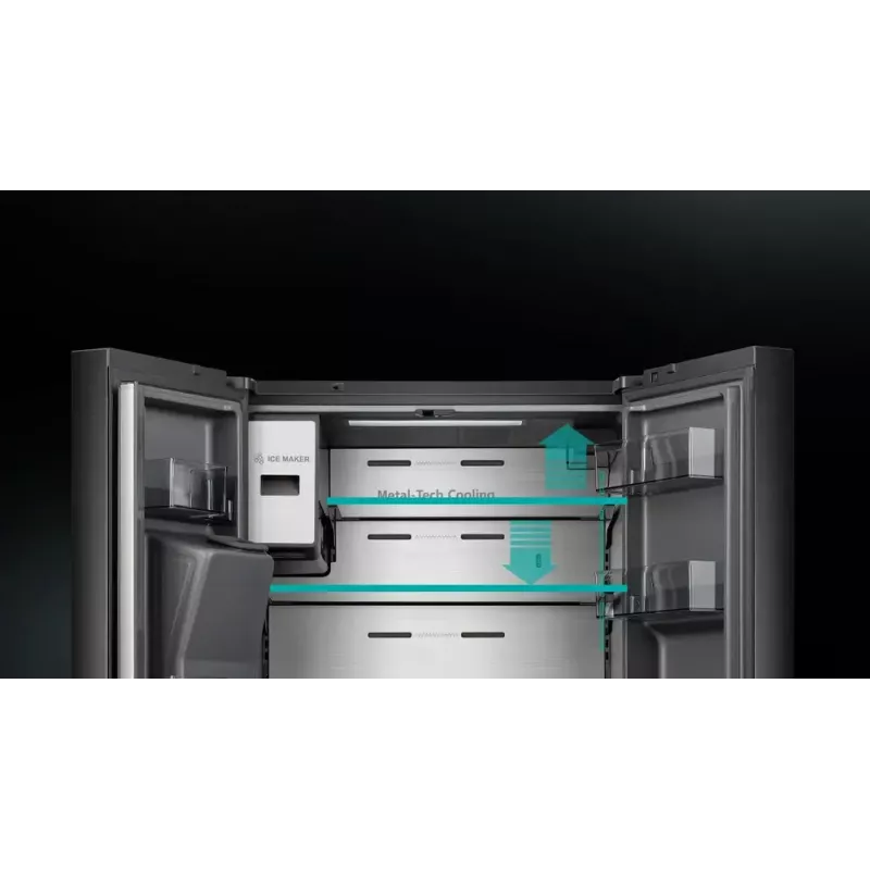 Šaldytuvas Hisense Cross door RQ760N4IFE – Laisvai pastatomas, daugiaduris, 577 L talpa, juodos spalvos