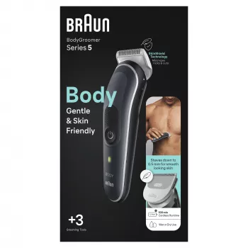 Braun BodyGroomer 5 BG5340 kūno kirpimo mašinėlė su SkinShield technologija ir 2 priedais