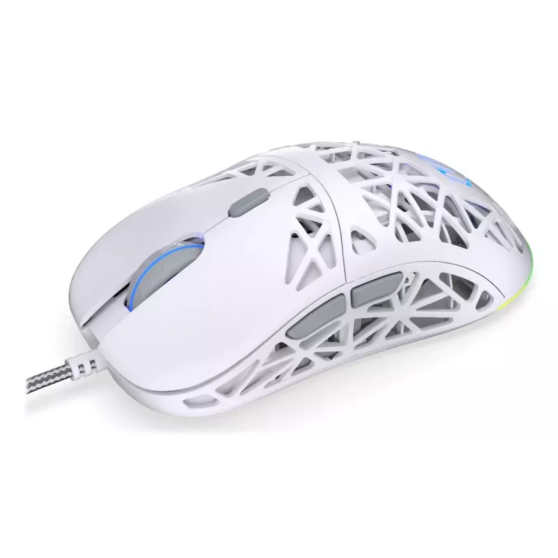 Laidinė žaidimų pelė ENDORFY LIV Onyx White – ambidekstrinė, optinė 12000 DPI, 6 mygtukai, 1,8 m laidas