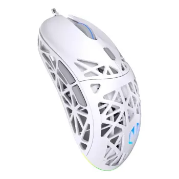 Laidinė žaidimų pelė ENDORFY LIV Onyx White – ambidekstrinė, optinė 12000 DPI, 6 mygtukai, 1,8 m laidas