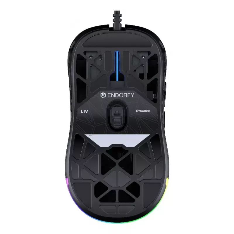 Žaidimų pelė ENDORFY LIV USB Type-A, laidinė optinė, 12000 DPI, ambidekstrinė, 1,8 m laidas, aRGB apšvietimas, juoda