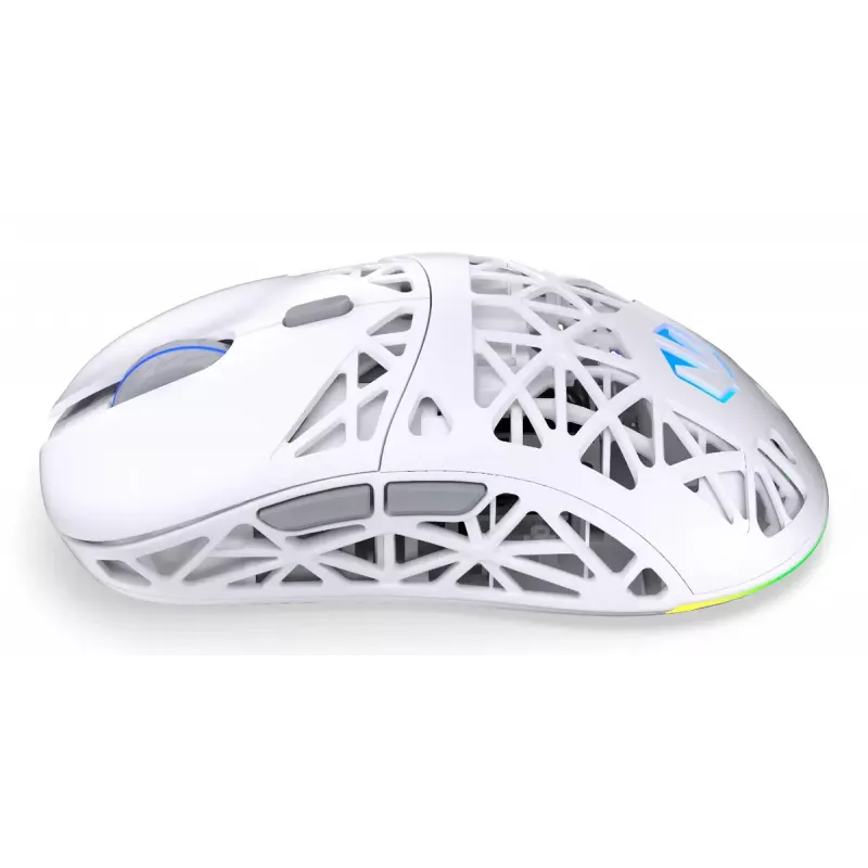 Belaidė ambidekstrinė žaidimų pelė ENDORFY LIV Plus Onyx White Bluetooth optinė 26000 DPI 6 mygtukai įvairiaspalvis apšvietimas baterija